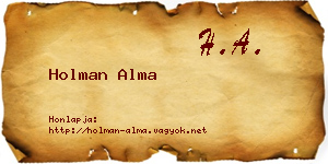 Holman Alma névjegykártya